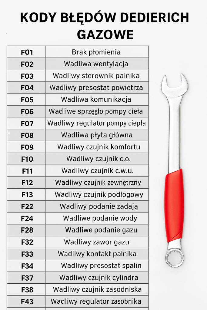De Dietrich: Kody Błędów Kotłów Gazowych