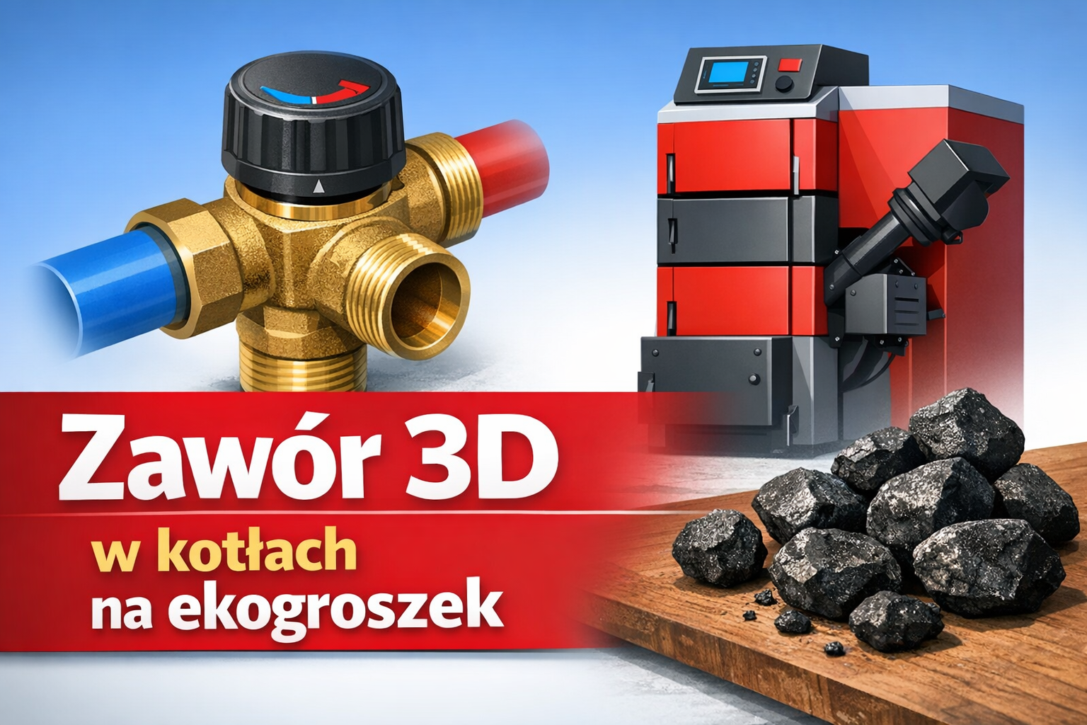 Zawór trójdrogowy (3D) w instalacjach z kotłami na ekogroszek – kiedy go stosować i jakie daje korzyści? 3D-ekogroszek